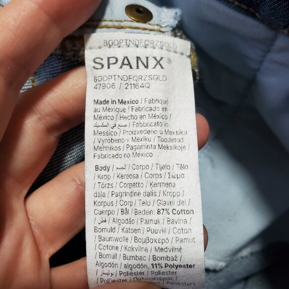 SPANX Spanxshape EveryWear Flare 29.5" Jeans Pull-On Stretch Blue Women's XL - Picture 10 of 15